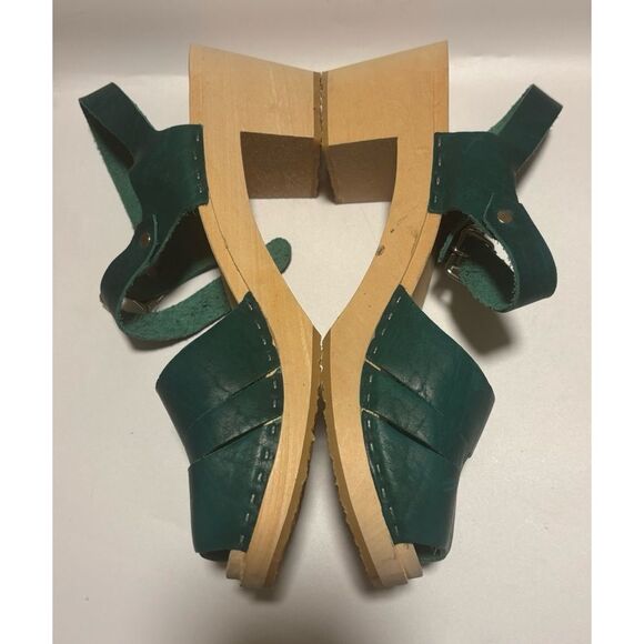 Stylish Green Leather Mules by Lotta From Stockholm - Picture 4 of 9